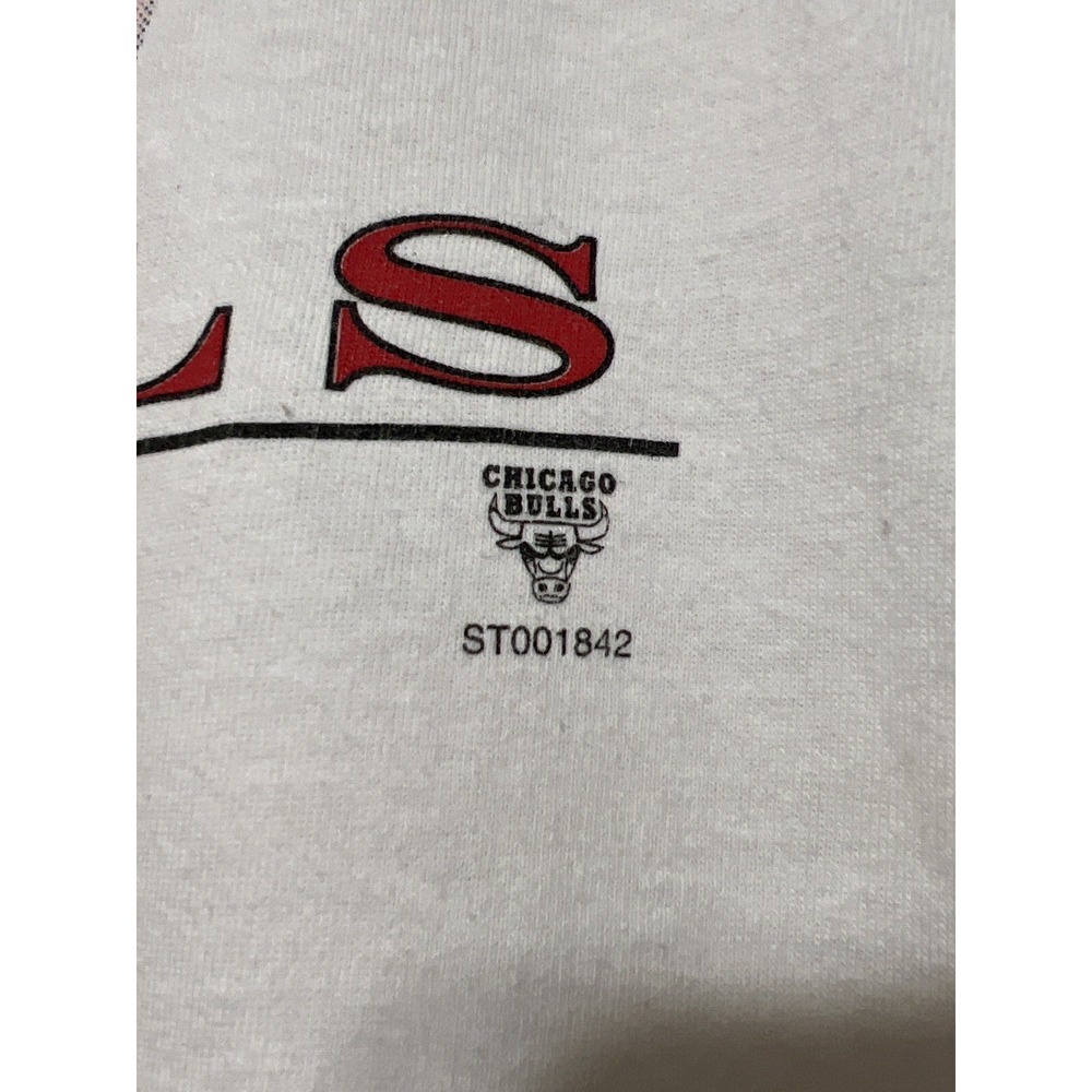 Vintage 90s Starter Chicago Bulls T Shirt XL NBA Jordan Era USA Made White - Picture 4 of 8